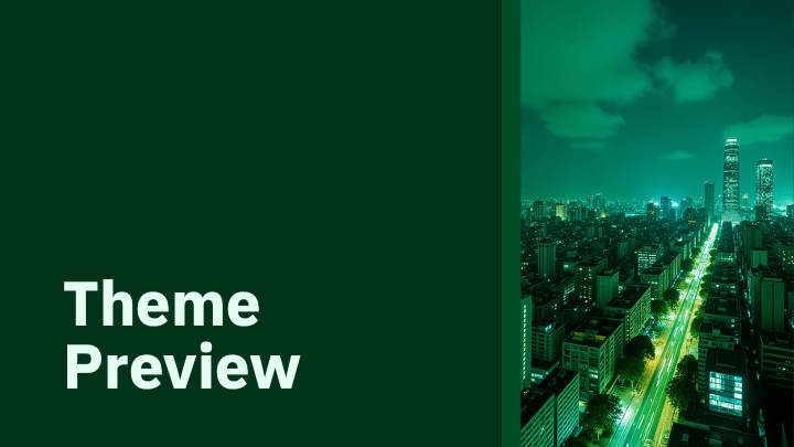 Emerald green rectangular blocks with urban night photography